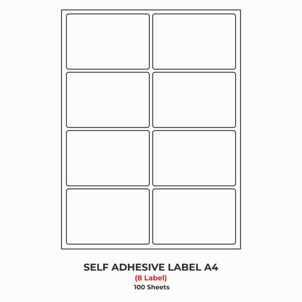 Self-adhesive labels for inkjet in R8 size